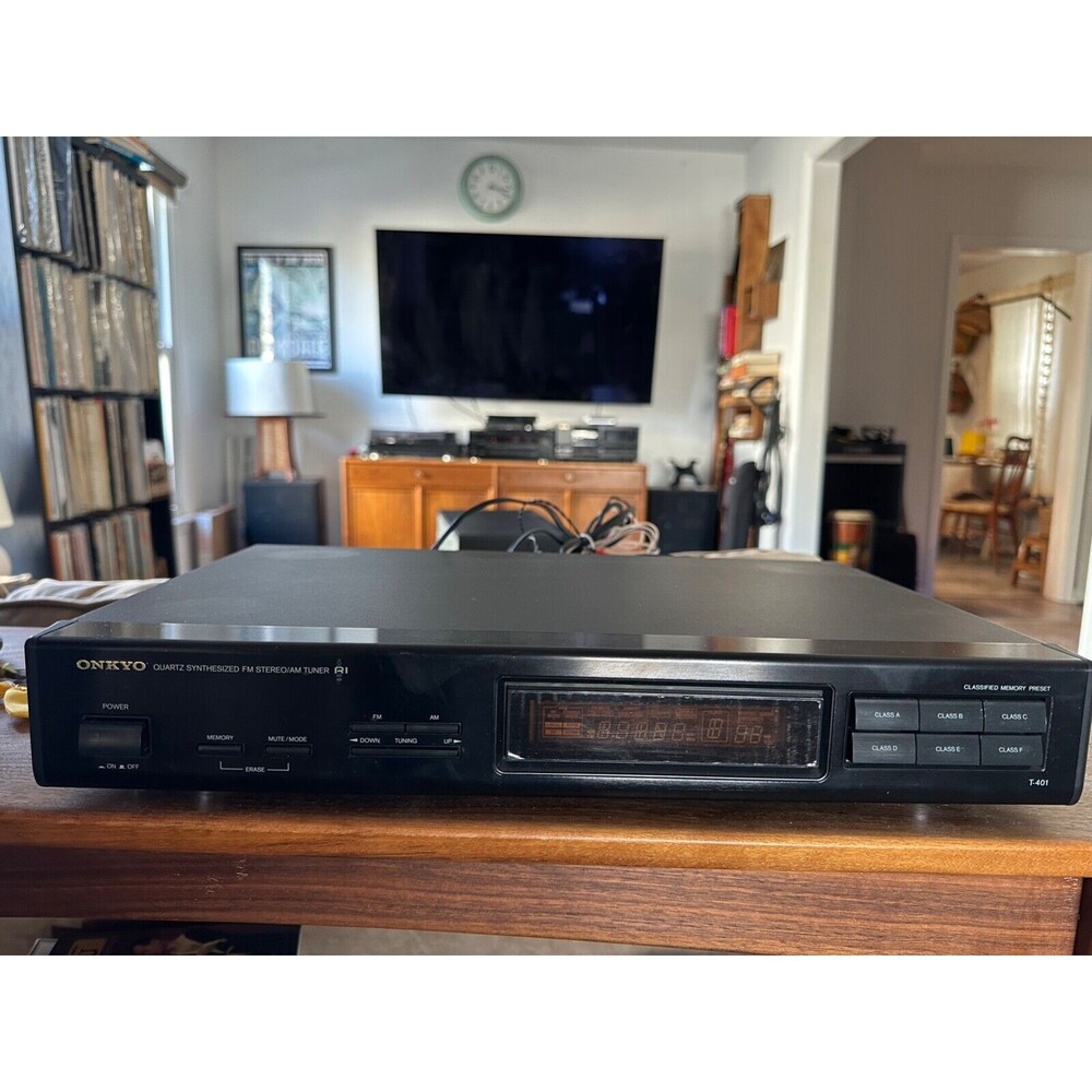 Onkyo T-401 Quartz Synthesized VINTAGE FMAM Stereo Tuner Tested WORKS No Remote